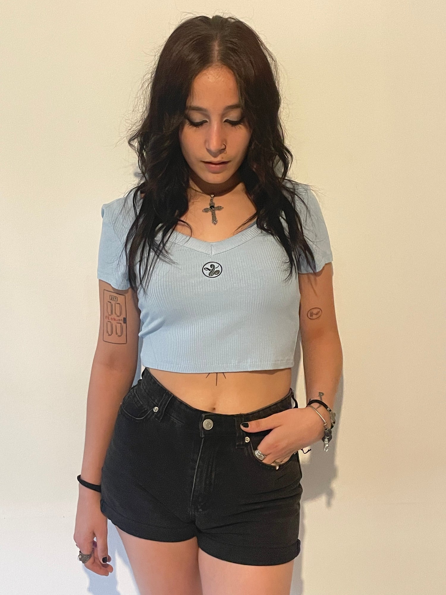 ANGEL Sky blue Crop top