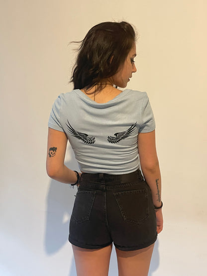 ANGEL Sky blue Crop top